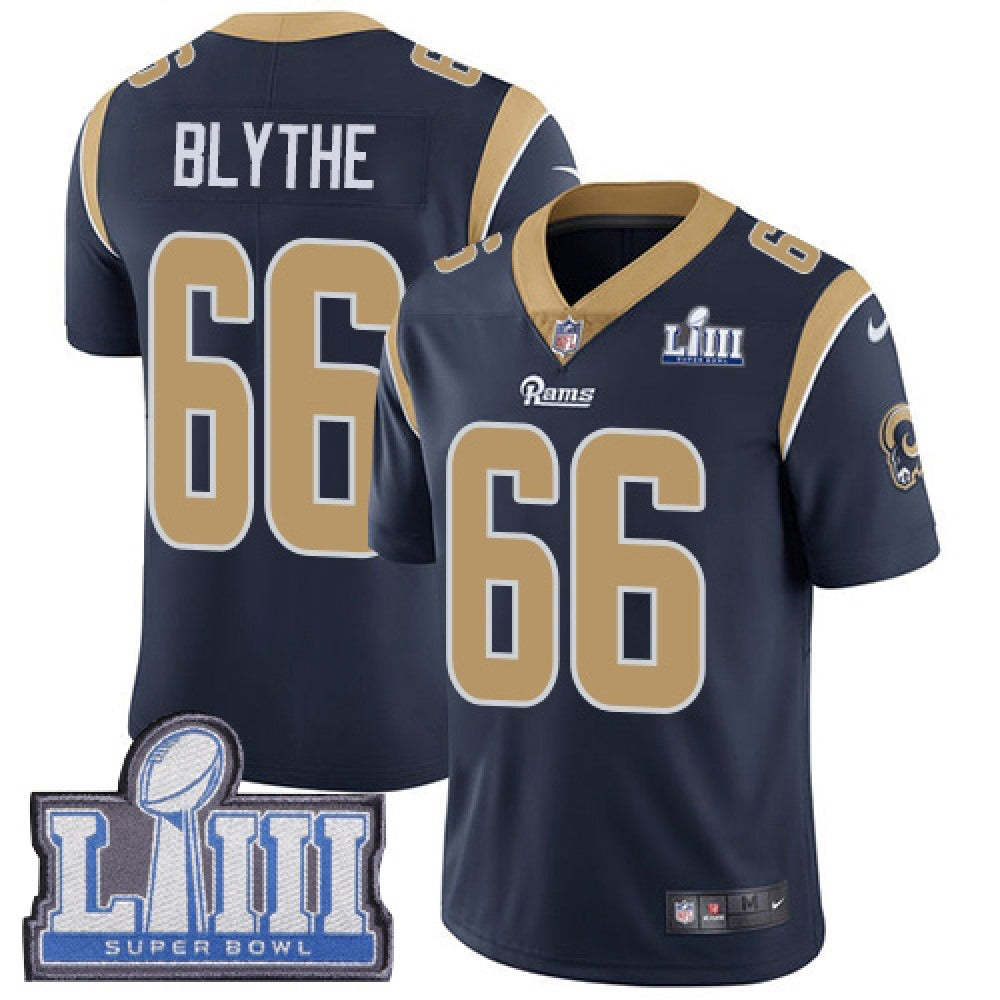 Men's Los Angeles Rams #66 Austin Blythe Navy Blue Super Bowl LIII Vapor Untouchable Limited Stitched NFL Jersey 