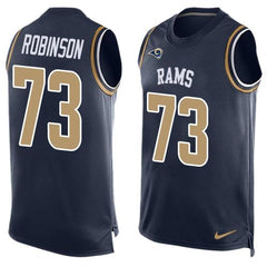Rams #73 Greg Robinson Navy Blue Team Color Men's Stitched NFL Limited Tank Top Jersey 