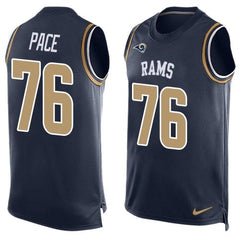 Rams #76 Orlando Pace Navy Blue Team Color Men's Stitched NFL Limited Tank Top Jersey 