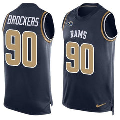 Rams #90 Michael Brockers Navy Blue Team Color Men's Stitched NFL Limited Tank Top Jersey 