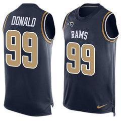 Rams #99 Aaron Donald Navy Blue Team Color Men's Stitched NFL Limited Tank Top Jersey 