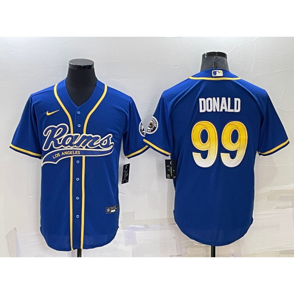 Men's Los Angeles Rams #99 Aaron Donald Royal Cool Base Stitched Baseball Jersey 