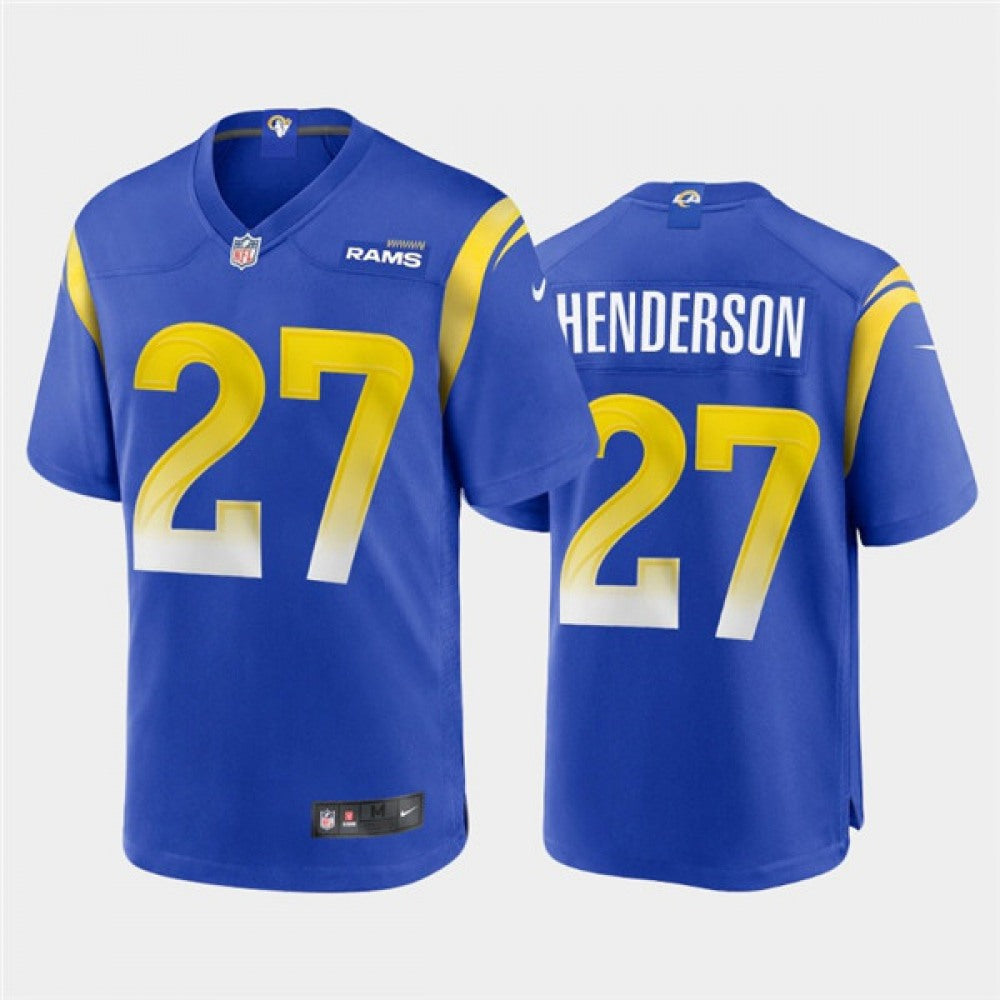 Men's Los Angeles Rams #27 Darrell Henderson 2020 Royal Stitched Jersey 