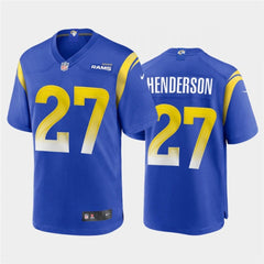 Men's Los Angeles Rams #27 Darrell Henderson 2020 Royal Stitched Jersey 