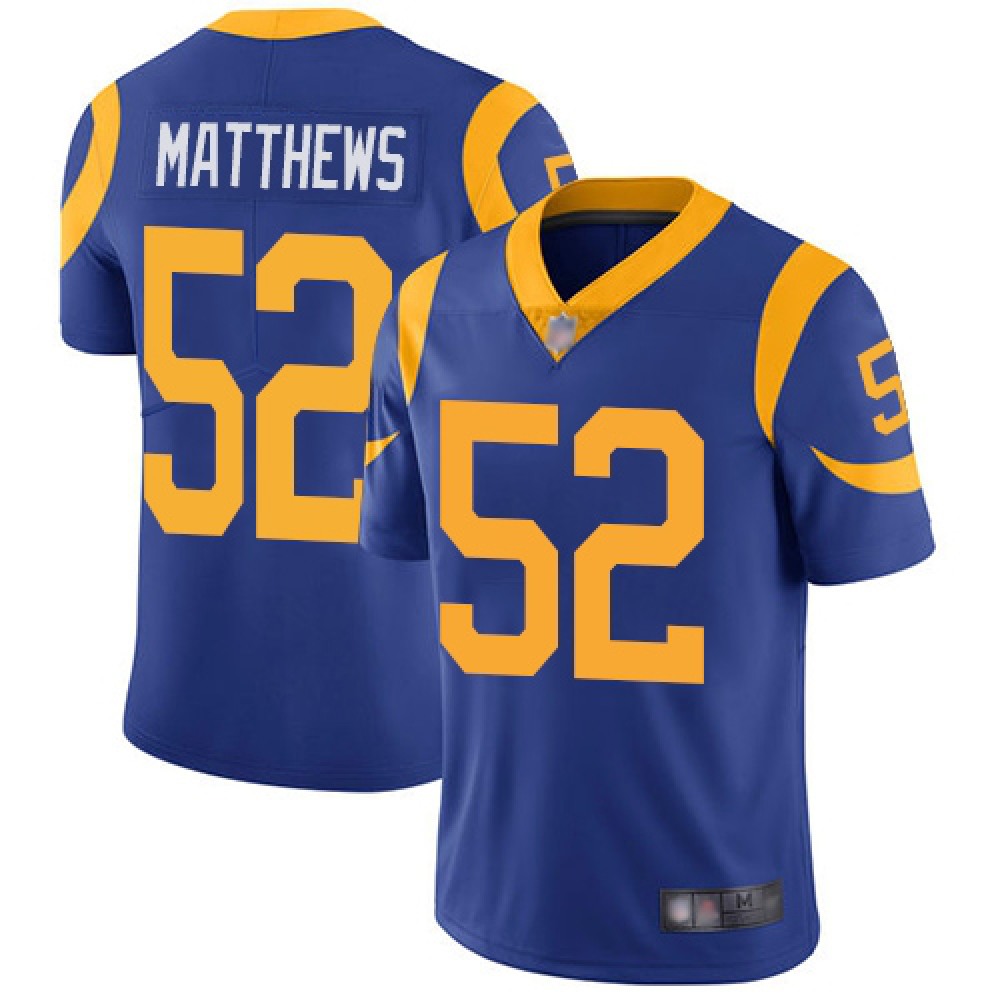 Men's Los Angeles Rams #52 Clay Matthews Royal Blue Vapor Untouchable Limited Stitched Jersey 