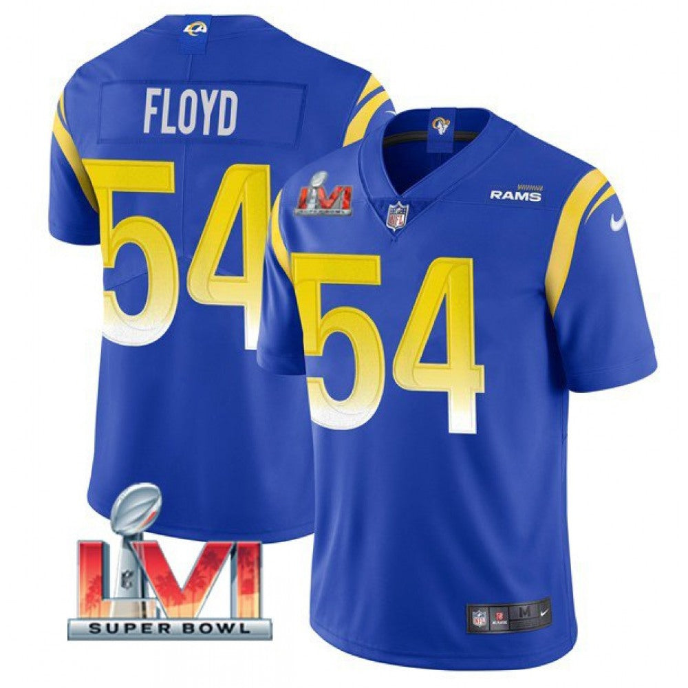 Men's Los Angeles Rams #54 Leonard Floyd 2022 Royal Super Bowl LVI Vapor Limited Stitched Jersey 