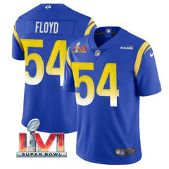 Men's Los Angeles Rams #54 Leonard Floyd 2022 Royal Super Bowl LVI Vapor Limited Stitched Jersey 