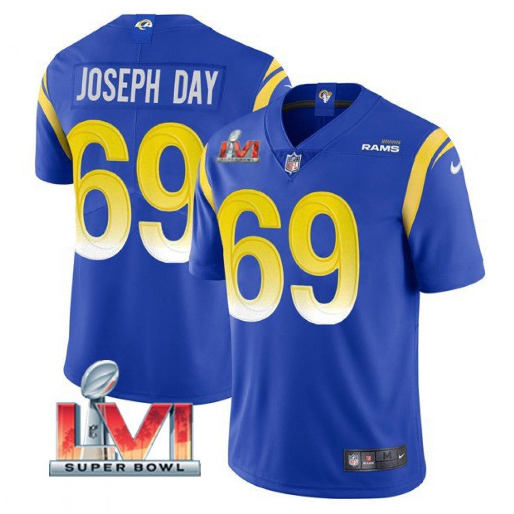 Men's Los Angeles Rams #69 Sebastian Joseph-Day 2022 Royal Super Bowl LVI Vapor Limited Stitched Jersey 