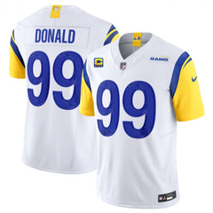 Men's Los Angeles Rams #99 Aaron Donald White 2023 F.U.S.E. With 4-Star C Patch Vapor Untouchable Limited Stitched Football Jersey 