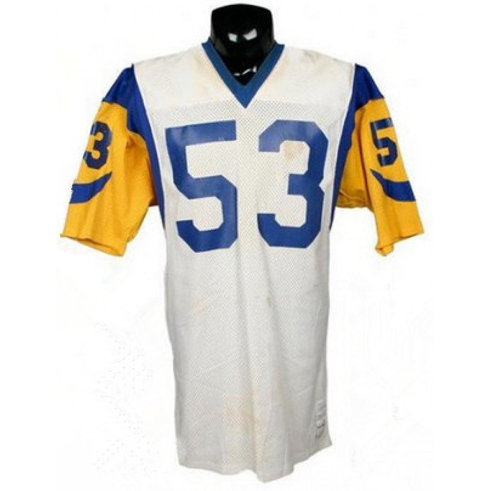 Men's Los Angeles Rams #53 Jim Youngblood 1980s White With Full Name Stitched Jersey 