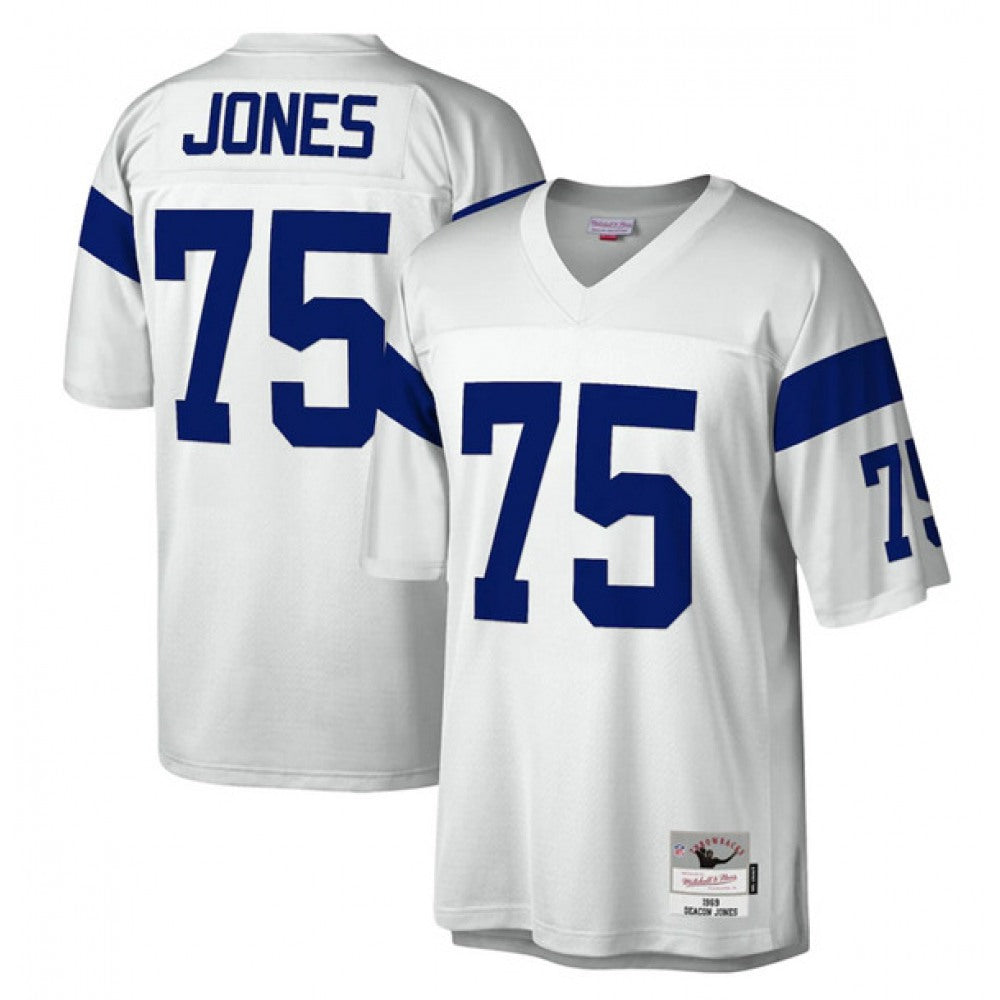 Men's Los Angeles Rams #75 Deacon Jones White Stitched Jersey 