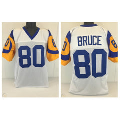 Men's Los Angeles Rams #80 Isaac Bruce St. Louis Rams Mitchell & Ness Stitched White Jersey 