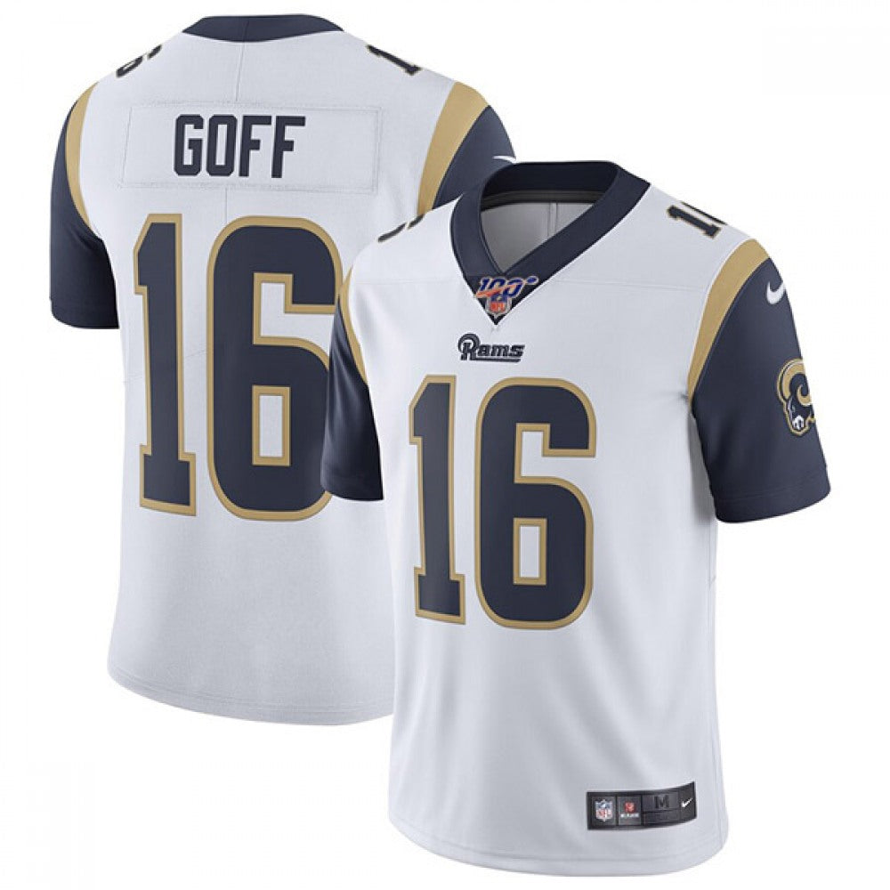 Men's Los Angeles Rams #16 Jared Goff White 2019 100th Season Vapor Untouchable Limited Stitched NFL Jersey 