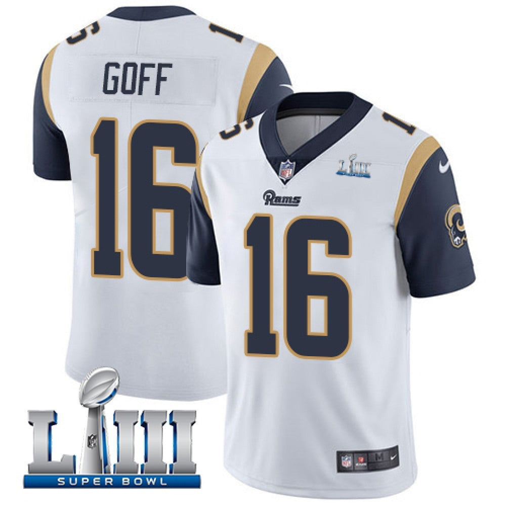 Men's Los Angeles Rams #16 Jared Goff White Super Bowl LIII Vapor Untouchable Limited Stitched NFL Jersey 