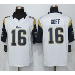 Rams #16 Jared Goff White Men's Stitched NFL Limited Jersey 