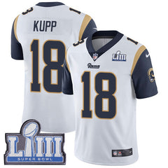 Men's Los Angeles Rams #18 Cooper Kupp White Super Bowl LIII Vapor Untouchable Limited Stitched NFL Jersey 