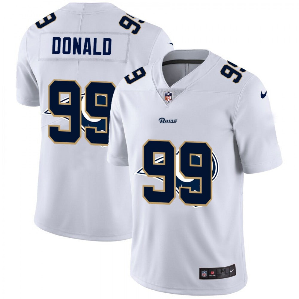 Men's Los Angeles Rams #99 Aaron Donald White Shadow Logo Limited Stitched Jersey 