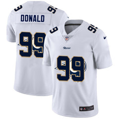 Men's Los Angeles Rams #99 Aaron Donald White Shadow Logo Limited Stitched Jersey 