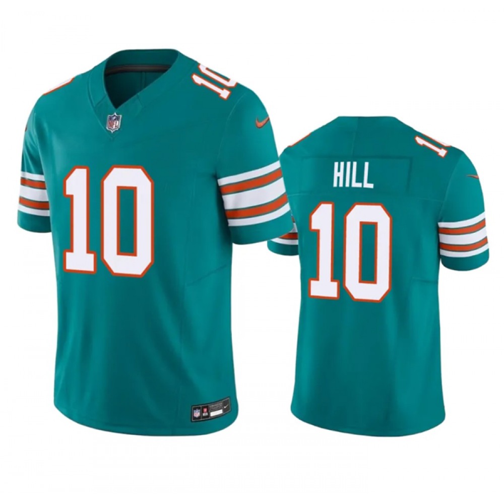 Men's Miami Dolphins #10 Tyreek Hill Aqua 2023 F.U.S.E Vapor Limited Stitched Football Jersey 