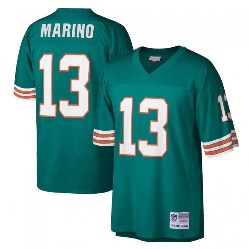Men's Miami Dolphins #13 Dan Marino Aqua Mitchell & Ness 1984 Legacy Stitched Football Jersey 