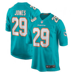 Men's Miami Dolphins #29 Brandon Jones Aqua Stitched Football Jersey 