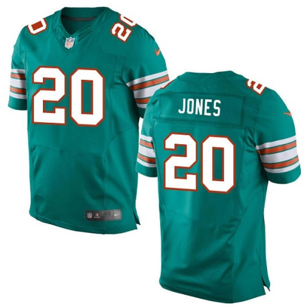 Dolphins #20 Reshad Jones Aqua Green Alternate Men's Stitched NFL Elite Jersey 