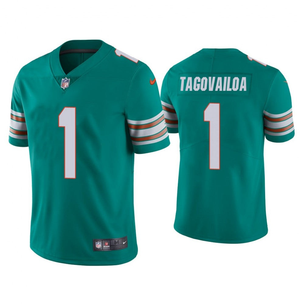 Men's Miami Dolphins #1 Tua Tagovailoa Aqua Vapor Limited Stitched NFL Jersey 
