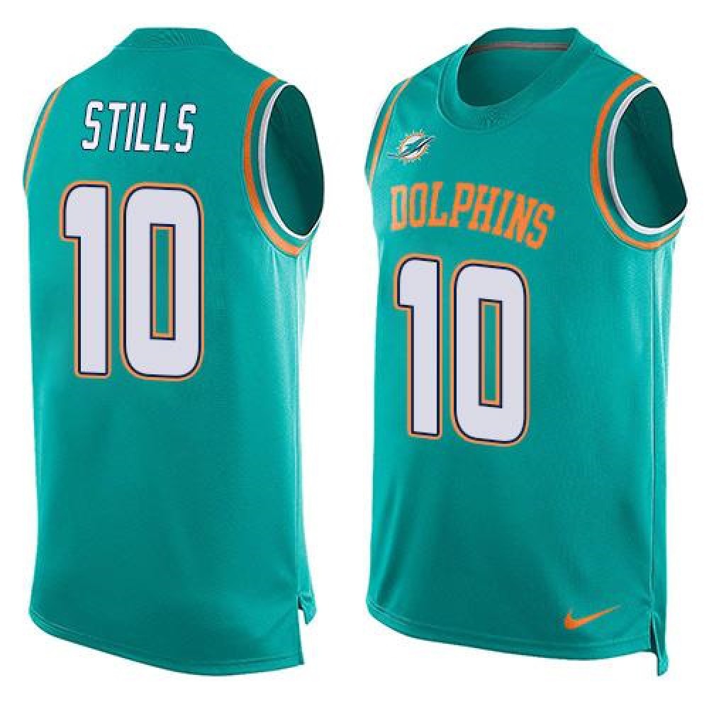 Dolphins #10 Kenny Stills Aqua Green Team Color Men's Stitched NFL Limited Tank Top Jersey 
