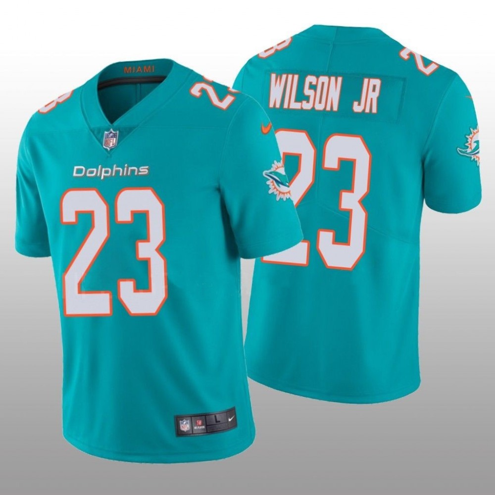 Men's Miami Dolphins #23 Jeff Wilson Jr 2022 Aqua Vapor Untouchable Limited Stitched Jersey 
