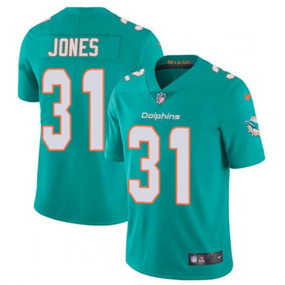 Men's Miami Dolphins #31 Byron Jones Aqua Vapor Untouchable Limited Stitched Jersey 