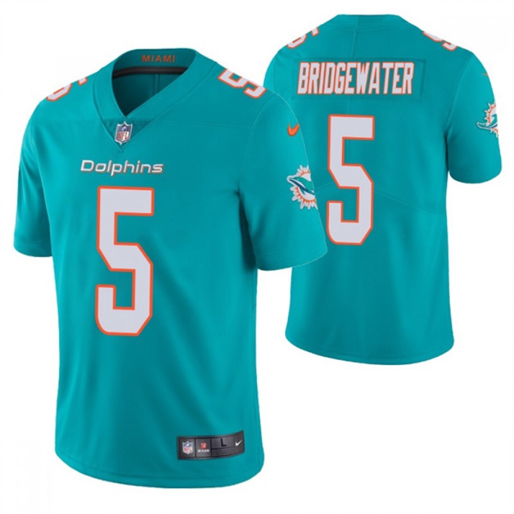 Men's Miami Dolphins #5 Teddy Bridgewater Aqua Vapor Untouchable Limited Stitched Football Jersey 