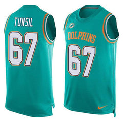 Dolphins #67 Laremy Tunsil Aqua Green Team Color Men's Stitched NFL Limited Tank Top Jersey 