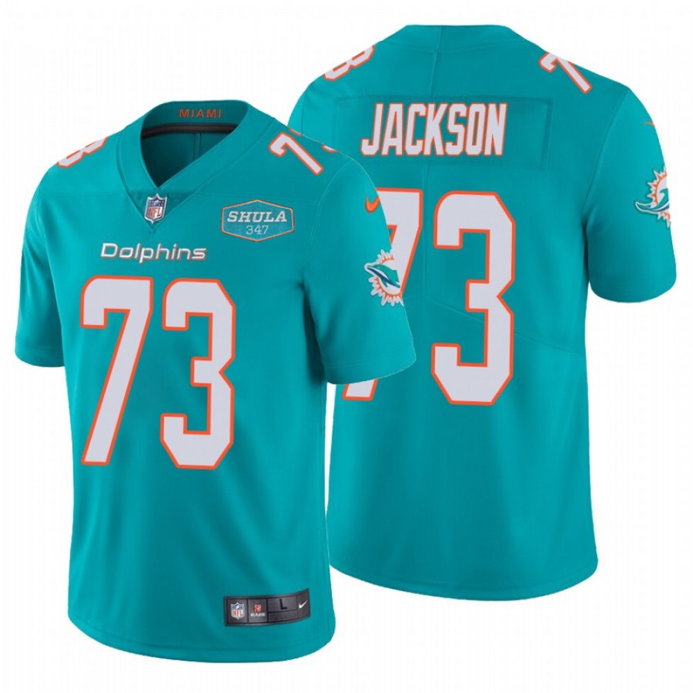 Men's Miami Dolphins #73 Austin Jackson Aqua With 347 Shula Patch 2020 Vapor Untouchable Limited Stitched NFL Jersey 