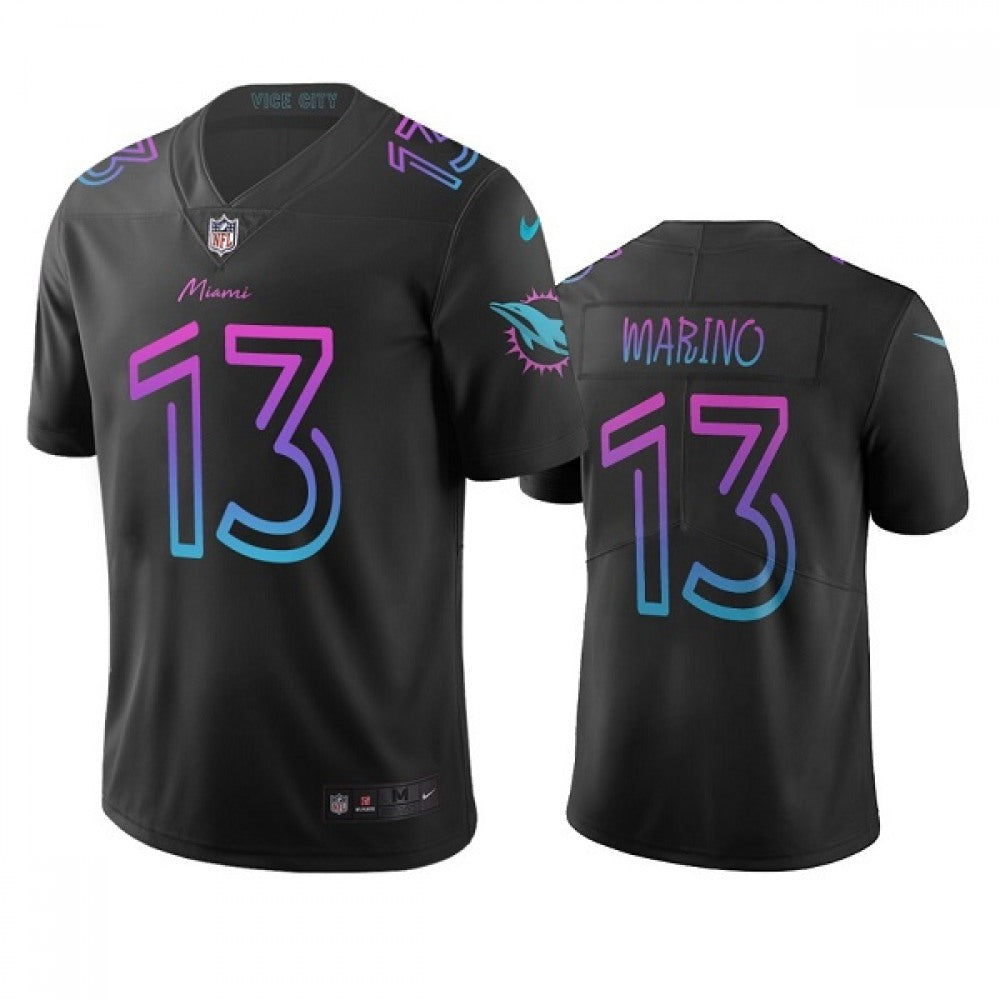 Men's Miami Dolphins #13 Dan Marino Black City Edition Stitched Football Jersey 