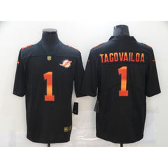 Men's Miami Dolphins #1 Tua Tagovailoa Black Fashion Limited Stitched NFL Jersey 
