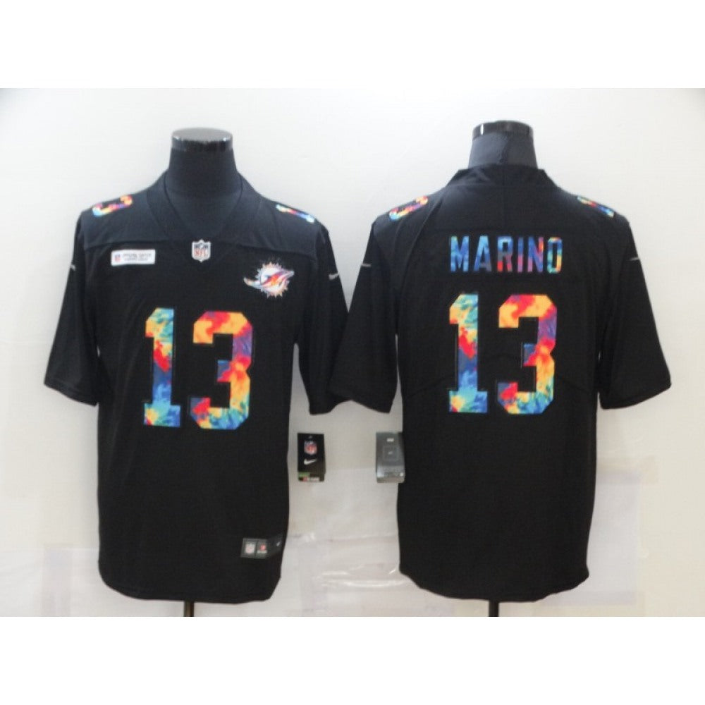 Men's Miami Dolphins #13 Dan Marino 2020 Black Crucial Catch Limited Stitched Jersey 