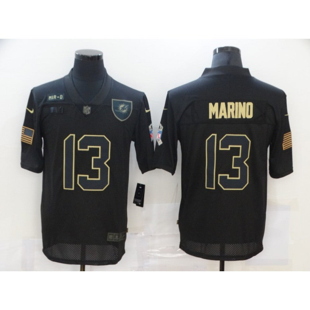 Men's Miami Dolphins #13 Dan Marino 2020 Black Salute To Service Limited Stitched Jersey 