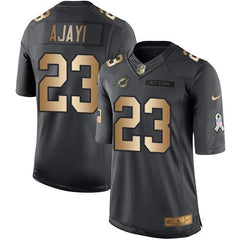 Dolphins #23 Jay Ajayi Black Men's Stitched NFL Limited Gold Salute To Service Jersey 