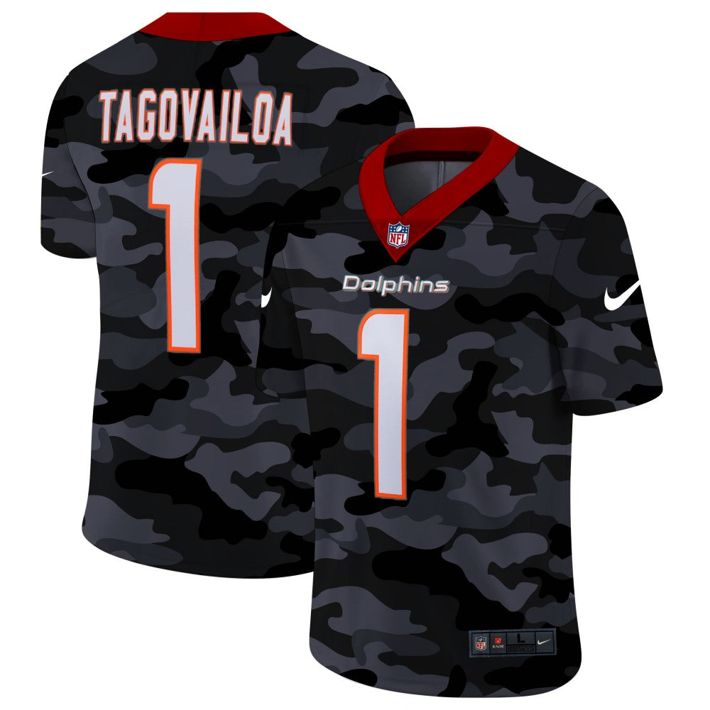 Men's Miami Dolphins #1 Tua Tagovailoa 2020 Camo Limited Stitched NFL Jersey 