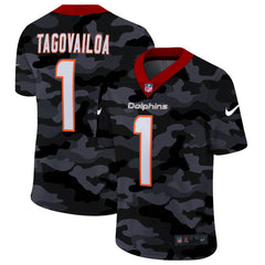 Men's Miami Dolphins #1 Tua Tagovailoa 2020 Camo Limited Stitched NFL Jersey 