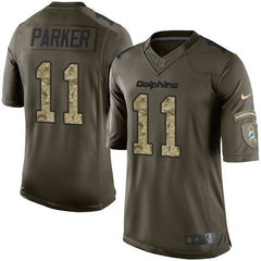 Dolphins #11 DeVante Parker Green Men's Stitched NFL Limited Salute to Service Jersey 