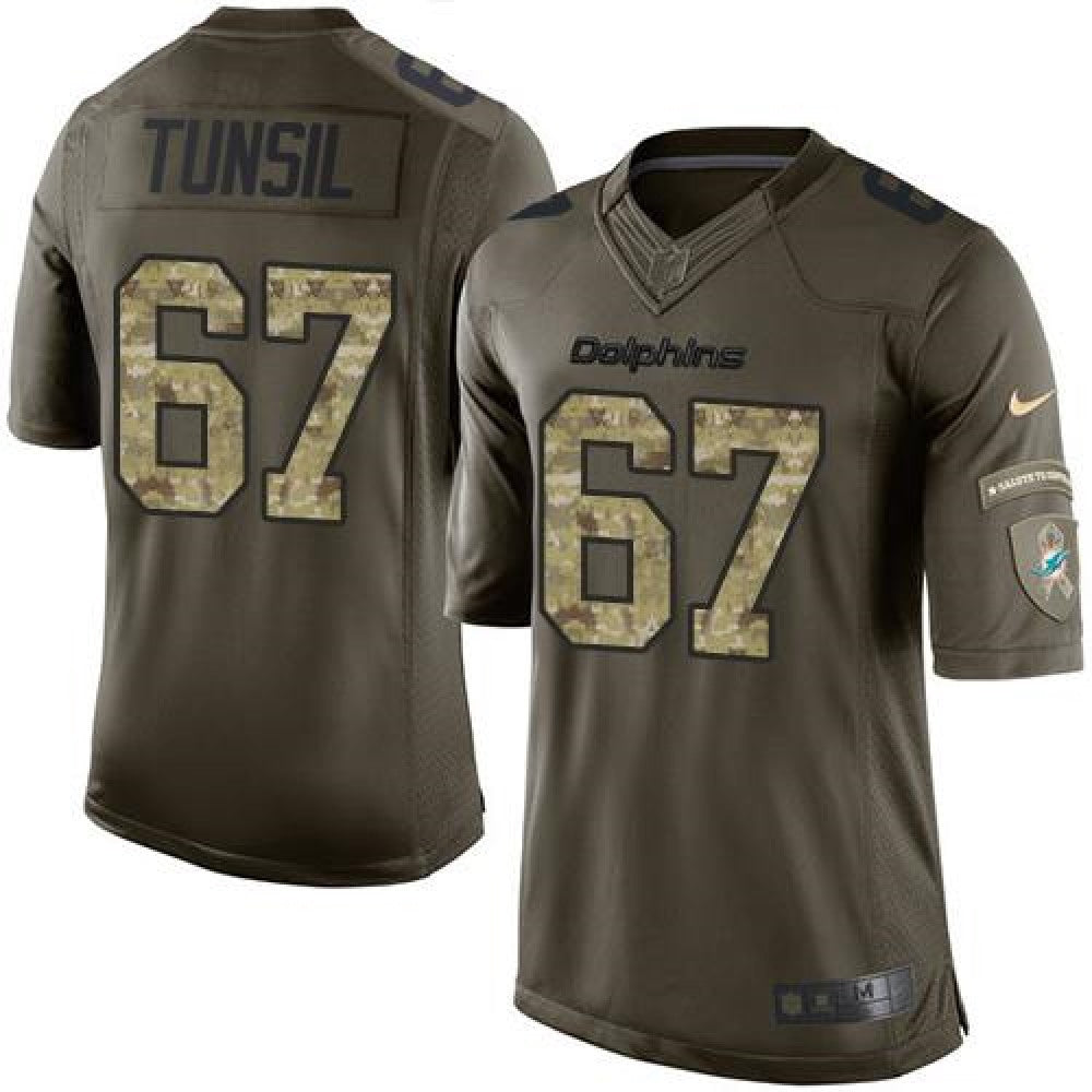 Dolphins #67 Laremy Tunsil Green Men's Stitched NFL Limited Salute to Service Jersey 
