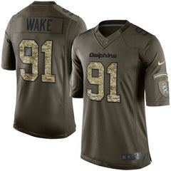 Dolphins #91 Cameron Wake Green Men's Stitched NFL Limited Salute to Service Jersey 