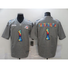 Men's Miami Dolphins #1 Tua Tagovailoa 2020 Grey Crucial Catch Limited Stitched Jersey 