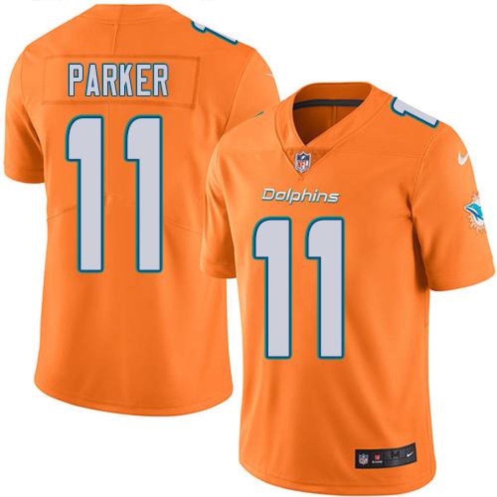 Dolphins #11 DeVante Parker Orange Men's Stitched NFL Limited Rush Jersey 