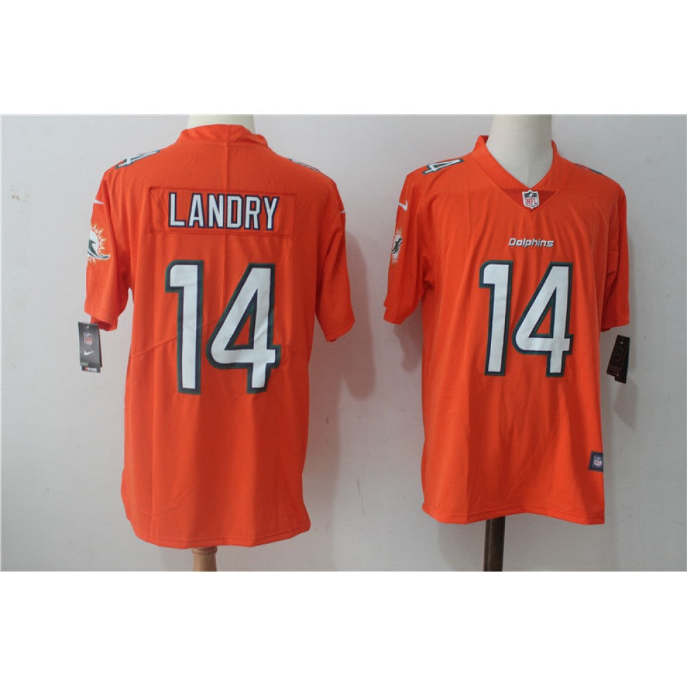 Men's Miami Dolphins #14 Jarvis Landry Orange Stitched NFL Vapor Untouchable Limited Jersey 