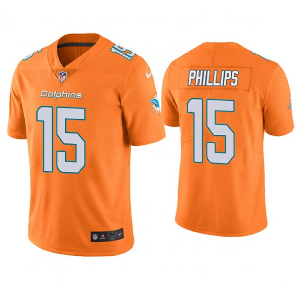 Men's Miami Dolphins #15 Jaelan Phillips Orange 2021 Vapor Untouchable Limited Stitched NFL Jersey 