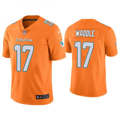 Men's Miami Dolphins #17 Jaylen Waddle 2021 Orange Vapor Untouchable Limited Stitched NFL Jersey 