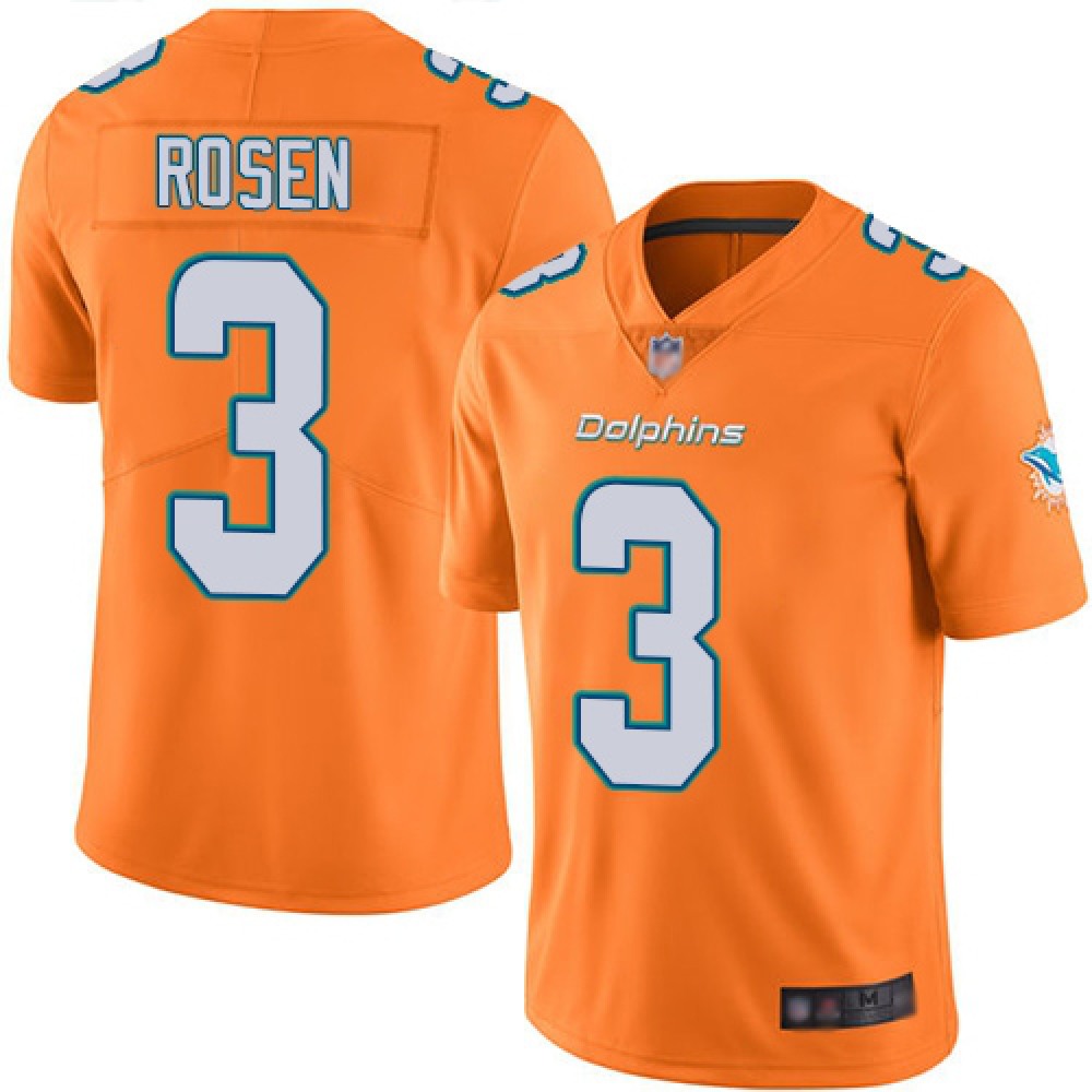 Men's Miami Dolphins #3 Josh Rosen Orange Vapor Untouchable NFL Limited Stitched Jersey 