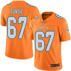 Dolphins #67 Laremy Tunsil Orange Men's Stitched NFL Limited Rush Jersey 